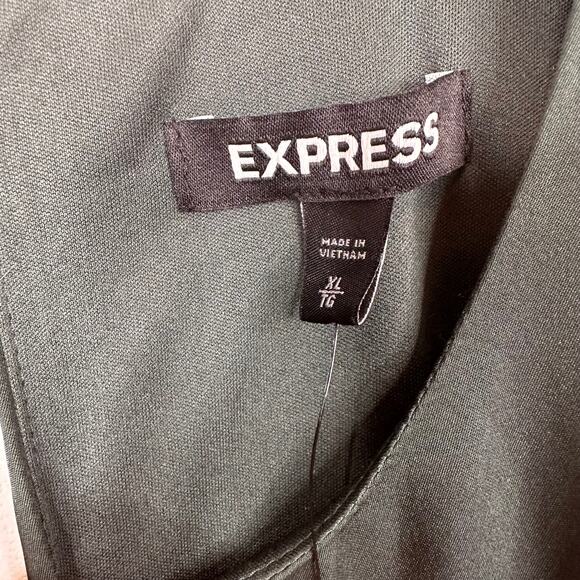 Express Green Satin Tie Waist Midi Dress - Picture 3 of 6